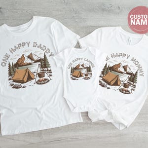 One happy Camper, camping 1st birthday shirt, camping first birthday, camping theme, one happy camper matching family tees, 100985