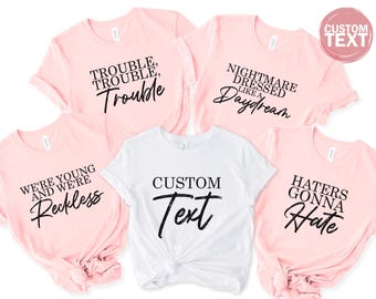 Personalised Bachelorette Party T-shirts, Custom Bridal Party Shirts, Personalised Matching Bachelorette Shirt, 100962