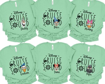 Disney Cruise Squad 2025 Shirt, 2025 Disney Character Cruise Family Matching Shirts, Adults Disney Cruise with Custom Names Shirts, 100906