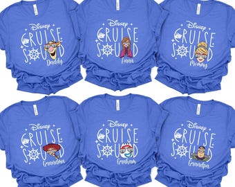 Disney Cruise Squad 2025 Shirt, 2025 Disney Character Cruise Family Matching Shirts, Adults Disney Cruise with Custom Names Shirts, 100906
