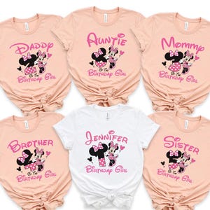 Disney Birthday Girl Shirts, Custom Birthday Family Shirts, Girl birthday shirt, Family Minnie birthday Tee, Matching Minnie shirts, 100848