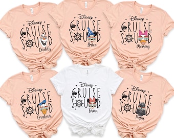 Disney Cruise Squad 2025 Shirt, 2025 Disney Character Cruise Family Matching Shirts, Adults Disney Cruise with Custom Names Shirts, 100906
