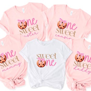 Sweet one Cookie Birthday family Shirts, Sweet One Family Matching First Birthday Tshirt, Cookie Theme Birthday Tees, 1st Birthday, 400227