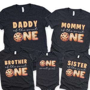 One Sweet Boy/Girl Cookie 1st Birthday Matching Shirts, Sweet One Family Matching First Birthday Tshirt, Cookie Theme Birthday Tees, 100912