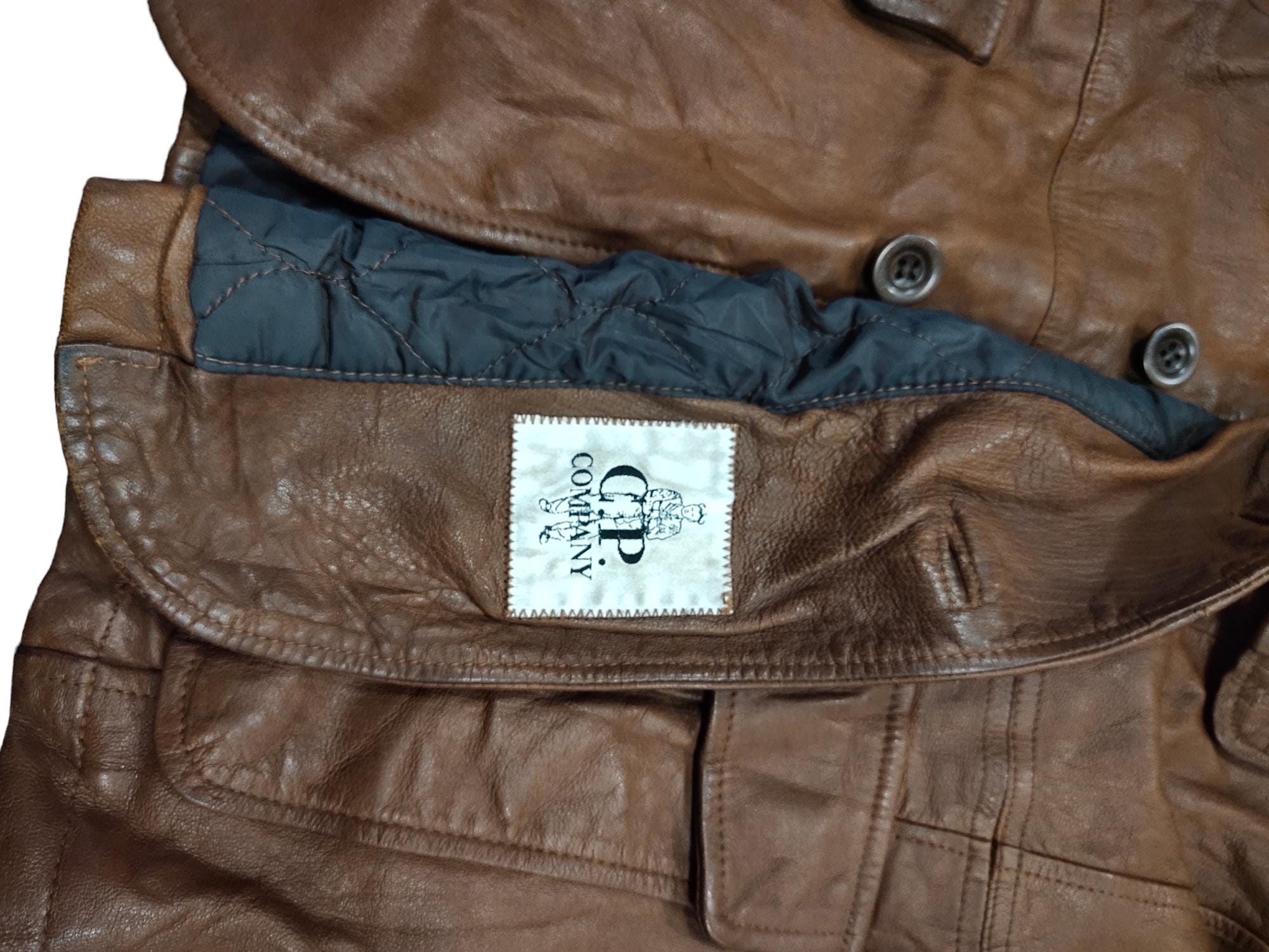 Vintage C.P Company Leather Jacket Small - Etsy