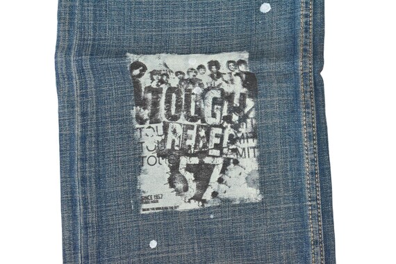 Flared Tough Jeansmith Patchwork Denim Pants W34 - image 5