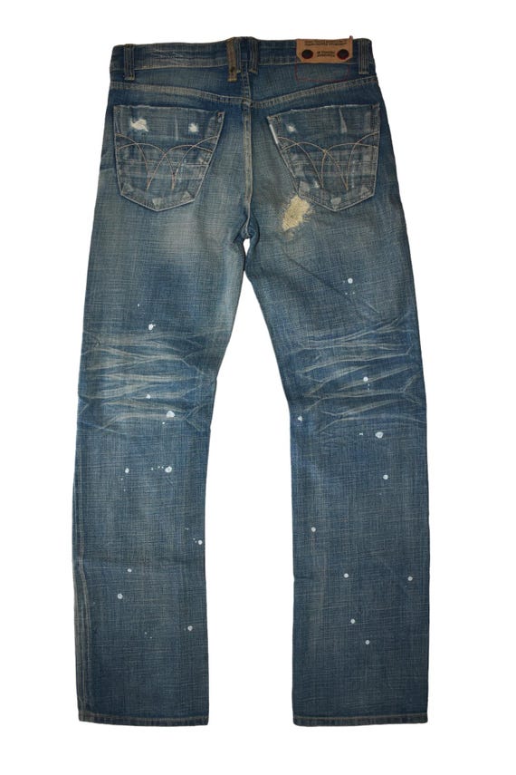 Flared Tough Jeansmith Patchwork Denim Pants W34 - image 6