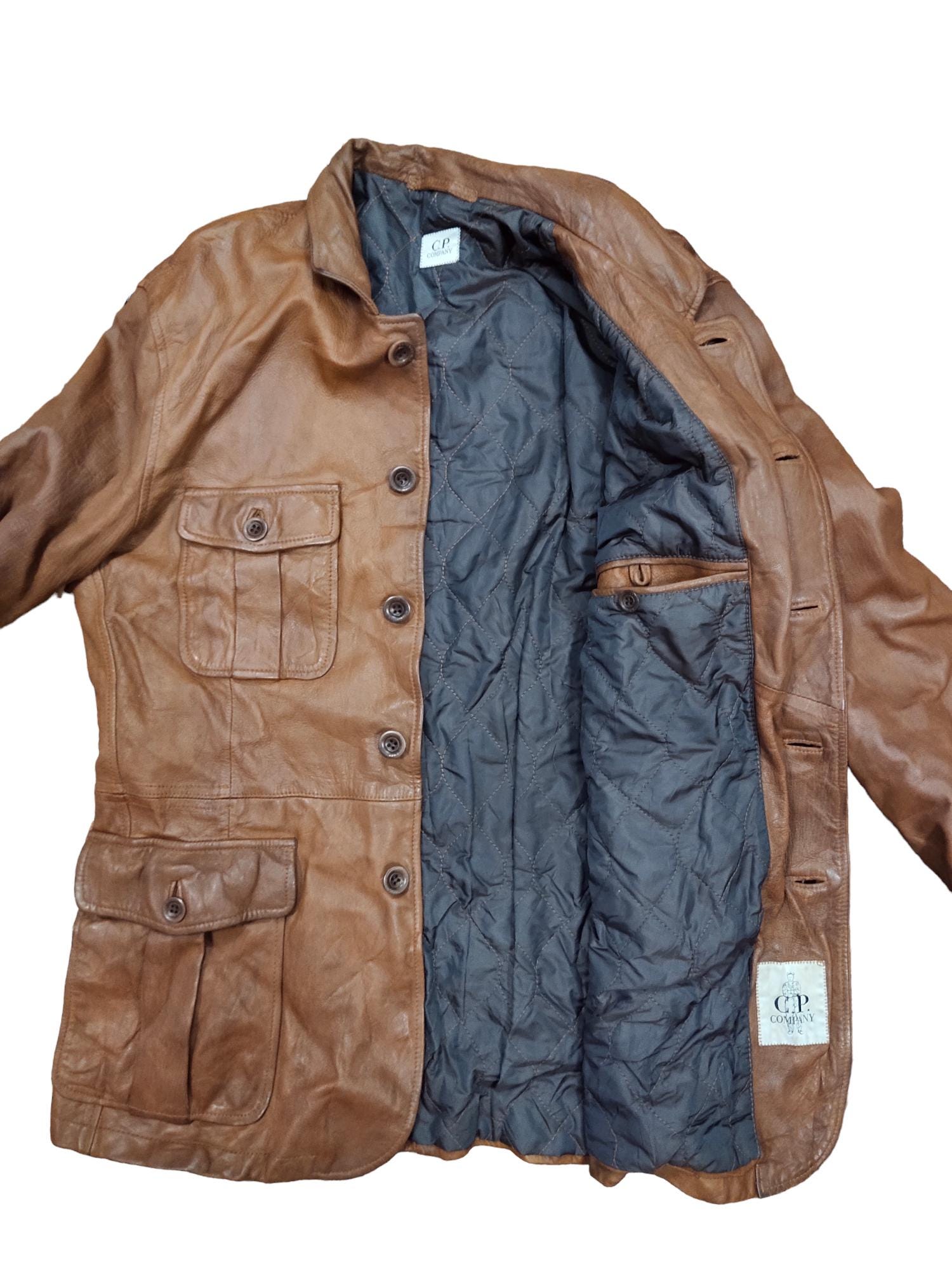 Vintage C.P Company Leather Jacket Small - Etsy