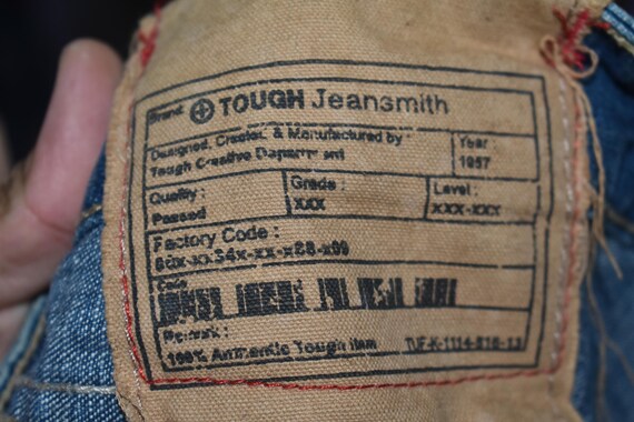 Flared Tough Jeansmith Patchwork Denim Pants W34 - image 9