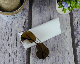 Custom Leather Eyeglass Sleeve, Personalized Glasses Case