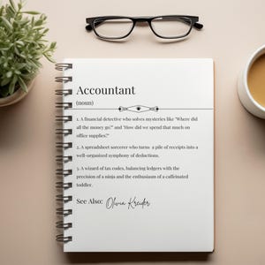 Accountant definition, accountant gift notebook, funny accountant, customizable notebook, tax accountant, CPA accountant gift, cpa gift, cpa