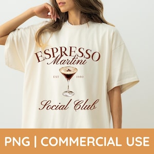 Espresso Martini Social Club PNG, Social Club SVG, Espresso Martini PNG, Diseño de moda, Girls Club Png, Social Club Png, Cóctel Png
