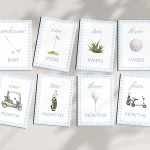 Cartes d'étape importante pour bébé de golf, téléchargement numérique, décoration de golf d'étape importante pour bébé imprimable, étape importante pour garçon, accessoire photo, chambre de bébé de golf, Photos du mois