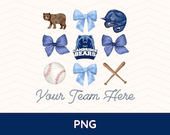 Squadra di baseball personalizzata PNG, fiocco personalizzato PNG, Baseball personalizzato PNG, Scuola personalizzata PNG, Personalizzato, Fiocco da baseball, Squadra scolastica, Fan, Maglietta mascotte