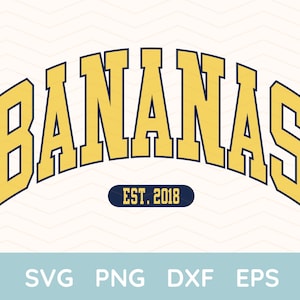 Bananen Png, Bananen Maskottchen Png, Bananen Baseball Png, Varsity Buchstaben, Trendy, lustiger Baseball, Baseball Spieltag, Bananen SVG, Stromkreis, Shirt