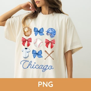 Chicago Baseball Bow PNG, Chicago Coquette Png, Beisebol Png, Preppy Png, Coquette Beisebol, Beisebol e Laços, Chicago Baseball Png