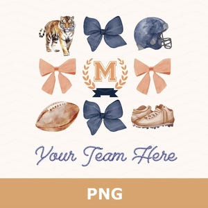 Custom Bow PNG, Football Mascot Png, Custom Football Png, Custom School Png, Personalized, Football Bow, School Team, Fan, Mascot Shirt