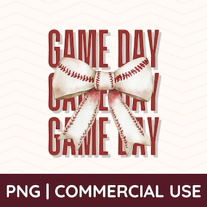 Game Day Png, Game Day Baseball, Baseball and Bows, Cricut, Instant Download, Baseball Bow Png, Watercolor Bow, Baseball Mom, Sports Png