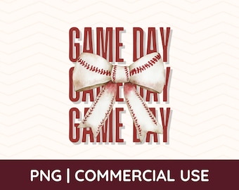 Game Day Png, Game Day Baseball, Baseball and Bows, Cricut, Instant Download, Baseball Bow Png, Watercolor Bow, Baseball Mom, Sports Png