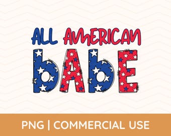All American Babe PNG, Independence Day Png, Retro 4th of July Png, Sublimation, America Png, Kid 4th of July Png, Patriot Png, USA Png