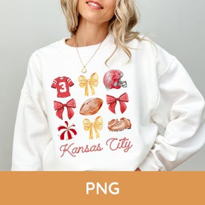 Kansas City Football png, vintage voetbal png, KC-fan, Coquette Kansas City, Coquette Football, voetbal en strikken, Kansas City png, shirt