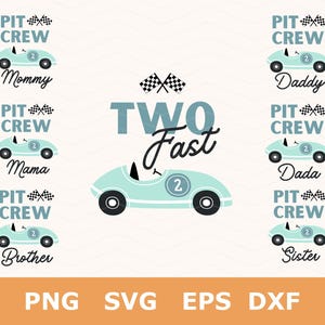 Twee snelle verjaardag SVG, twee nieuwsgierige SVG, raceauto SVG, familie bijpassende shirt Svg, 2e verjaardag png, raceauto verjaardag, raceverjaardag, jongen
