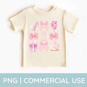Geburtstag Png, Schleife Zweiter Geburtstag Shirt, Kokette Geburtstag Png, Ballons Png, Aquarell Png, Rosa Schleife Geburtstag, Rosa Schleife Png, Dekor