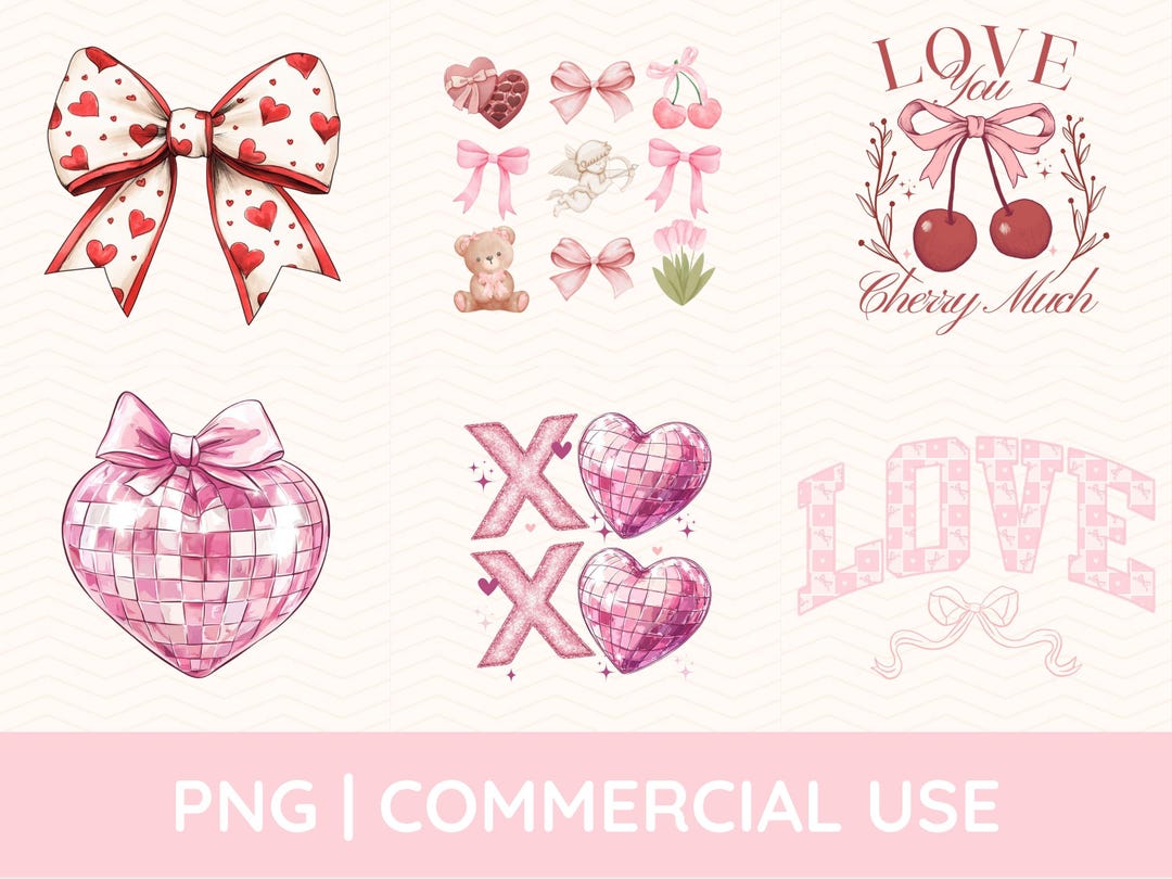 Valentines Day Png Bundle, Galentines Day Png Bundle, Coquette Bundle ...