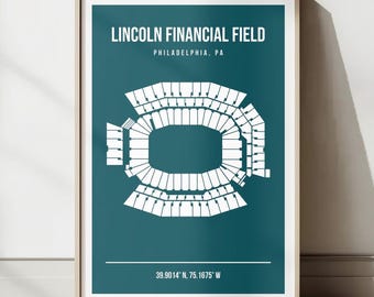 Lincoln Financial Field Print – Philadelphia Eagles Stadium Art – NFL Football Wall Decor