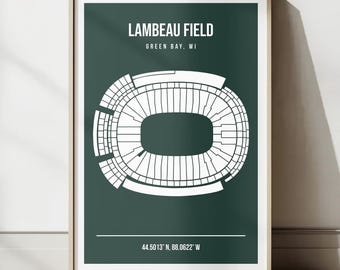 Lambeau Field Art Print: Green Bay Football Stadium Poster