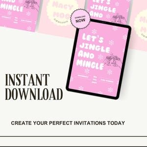 Instant download girls Christmas brunch invitation