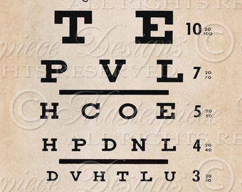 eye chart cardhappy birthdayeye charteye chart cardpaper etsy