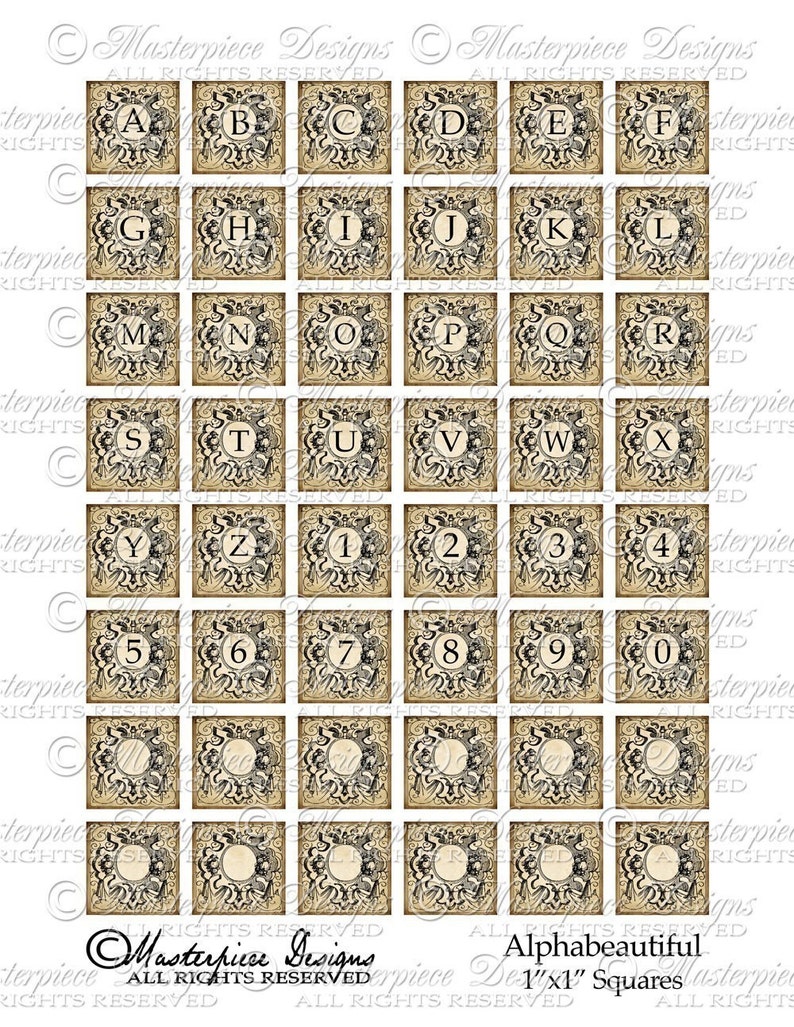 alphabeautiful alphabet printable squares abcs letters