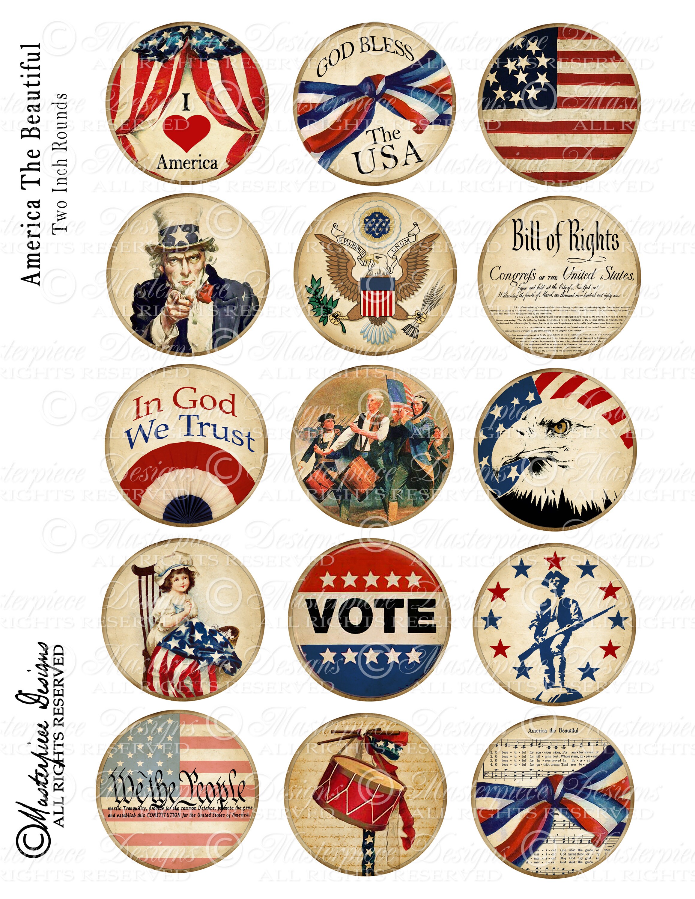 America the Beautiful Printables / American / USA / Patriotic / Fourth ...