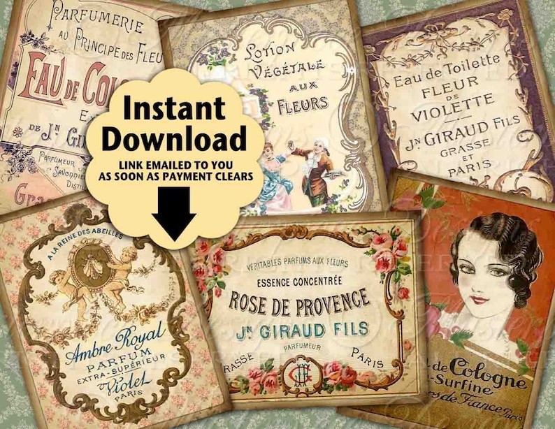 french perfume labels printable hang tags parfum perfume etsy