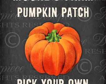 Pumpkin Patch / Chalkboard Print / Autumn / Fall / Thanksgiving - 8x10 Inch Digital Print / Printable / Download and Print / Digital Sheet