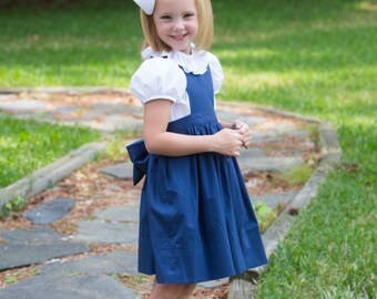 girls green school pinafore