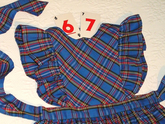 royal blue tartan school pinafore
