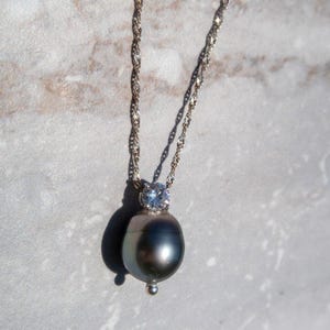 Tahitian Pearl Pendant Necklace - Sterling Silver