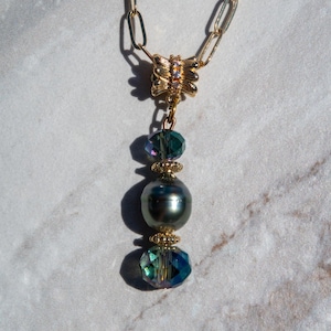 Tahitian Pearl Pendant Necklace - Gold Plated