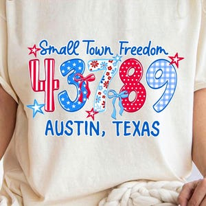 Custom Town Patriotic PNG, Editable Zip Code 4th of July Sublimation Design, Retro Independence Day Red White Blue Digital Download
