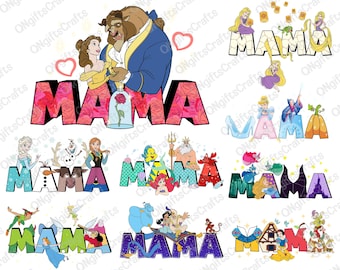 Princess Mama Png Bundle, Happy Mother's Day Png, Mama Life Png, Princess Trip Png, Best Mom Ever Png, Family Vacation Png, Mother's Shirt