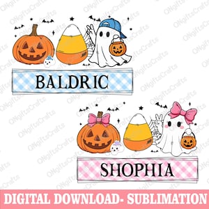 Personalized Halloween Ghost Png, Boy Girl Halloween Png, Halloween Kids Name Png, Spooky Season Png, Boo Ghost Toddler Kid Shirt