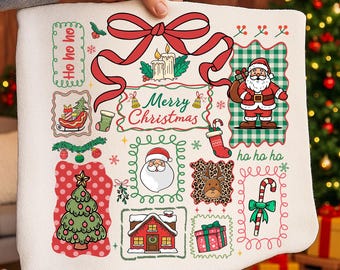 God Jul Doodle PNG: Jultomte, Träd, Ren (Digital Nedladdning)