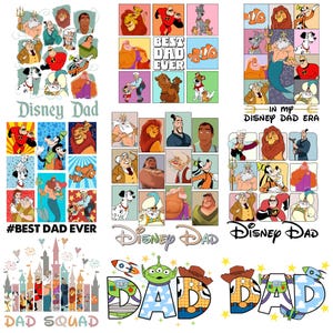 Father's Day Png Bundle, Cartoon Characters, Dad Squad Png, Happy Father's Day Png, Family Trip Png, Family Vacation Png, Best Dad Ever Png
