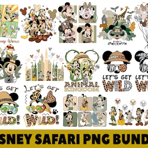 Animal Kingdom Png Bundle, Family Vacation Png, Mysz i Przyjaciele, Safari Vacation Png, Let's Get Wild Png, Dopasowana Koszulka Rodzinna, Tryb Wakacyjny