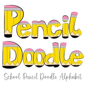 Letras do alfabeto com rabiscos a lápis PNG, letras maiúsculas e minúsculas desenhadas à mão PNG, letras a lápis PNG, rabiscos de volta às aulas PNG, fonte de material escolar