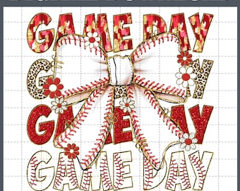 Game Day Baseball Bow Sublimation Design, Baseball Coquette Bow Png, Baseball Png Design, Baseball Season Png, Sports Png, Baseball Shirt
