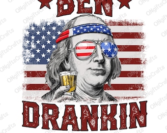 Ben Drankin png, bière drôle du 4 juillet, png, boire du président américain vintage, drapeau de l'Amérique png, png patriotique des États-Unis, png jour de l'indépendance