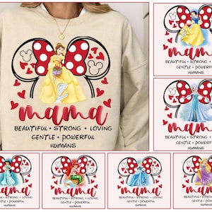 Paquete Princesa Mamá (Png), Cabeza de Mamá Ratón (Png), Mamá Inspiradora (Png), Camiseta de Madre Fuerte (Png), Viaje de Princesa (Png), Día de la Madre (Png), Regalo para Mamá